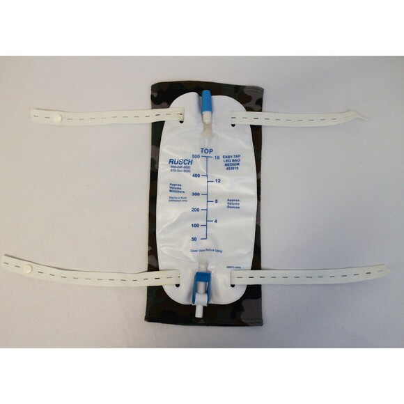 Camouflage Flannel 500mL - 600mL Medline Rusch UroSafe Leg Bag Cover - Picture 2 of 6